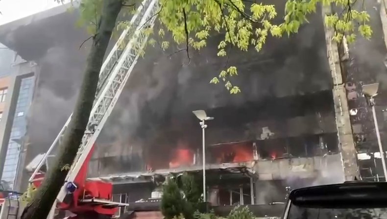 Fire at Grand Setun center in Moscow