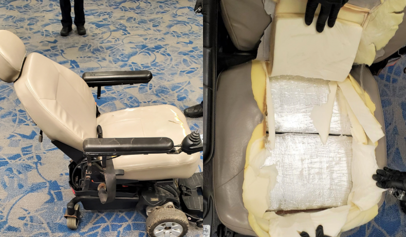 Cocaine found inside electric wheelchair 