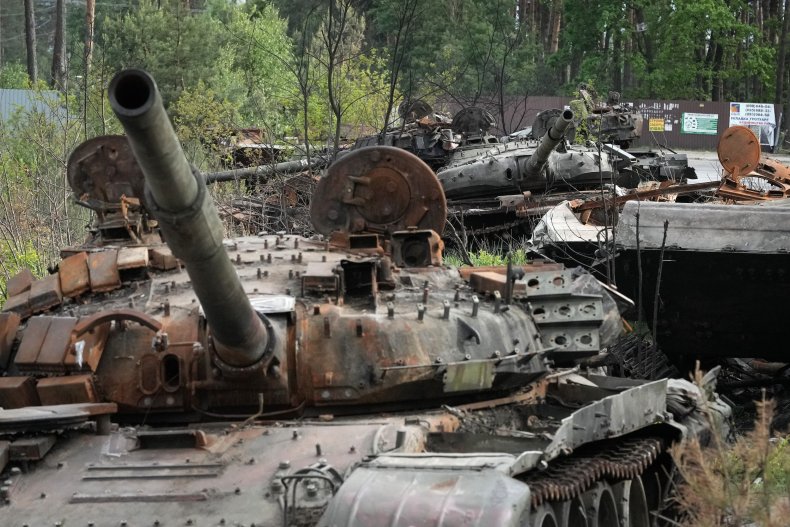Destroyed Russian tanks