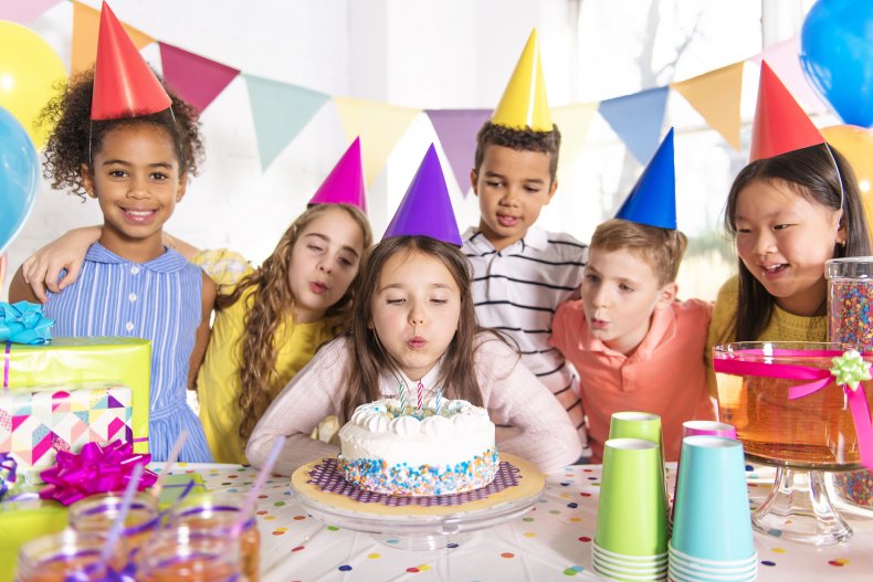 Children at a birthday party. 