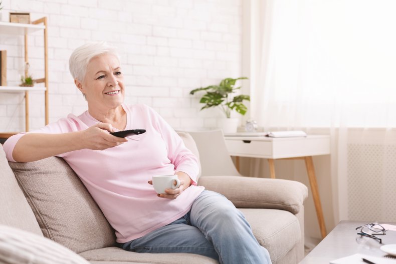Woman watching television
