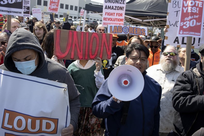 Labor Rally Outside Amazon Warehouse