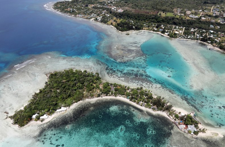 An aerial view of Erakor Island 