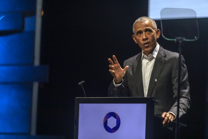 Barack Obama at 2022 Copenhagen Democracy Summit.