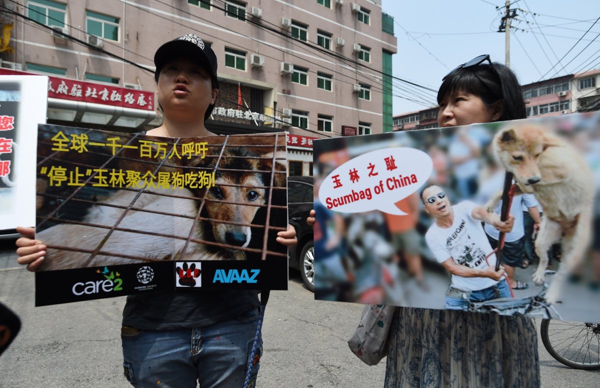 Animal activists in Yulin