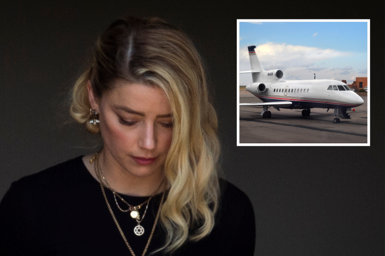 Amber Heard and a private jet