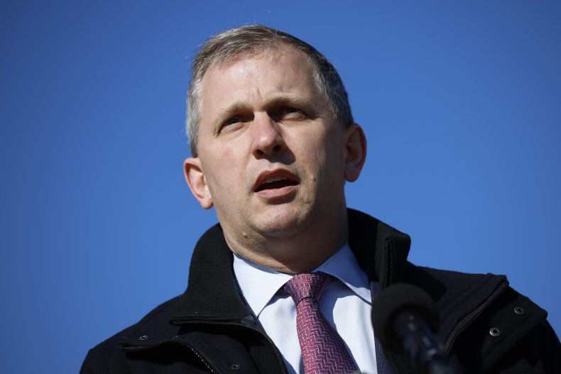 Sean Casten Speaks at a News Conference
