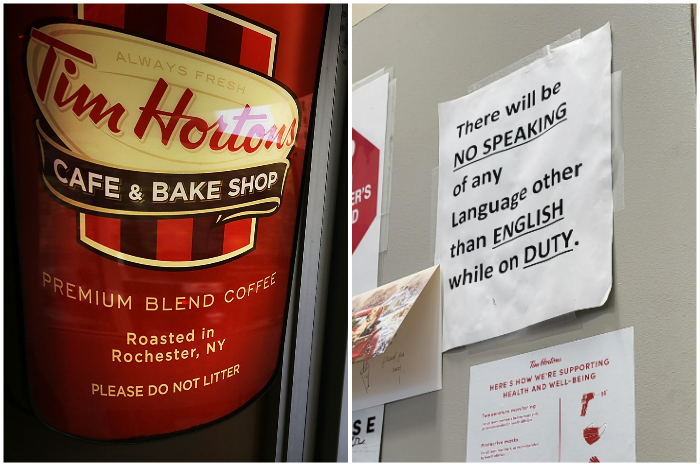 Tim Hortons Slammed for Sign Telling Staff To Only Speak English on Duty