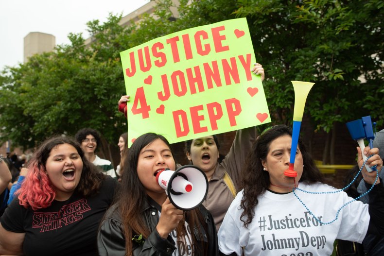 Johnny Depp fans at the defamation trial