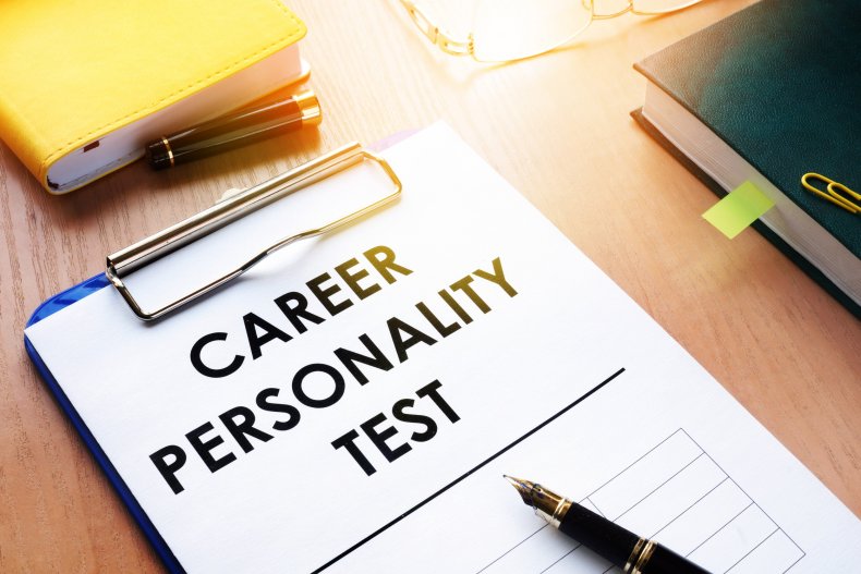 A clipboard with career personality test.