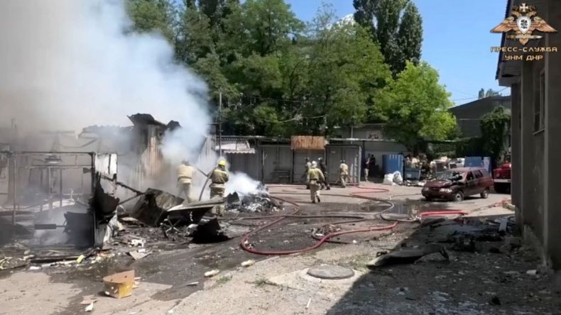 Maisky market in Donetsk region shelled