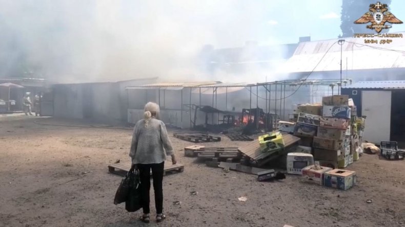 Maisky market in Donetsk region shelled