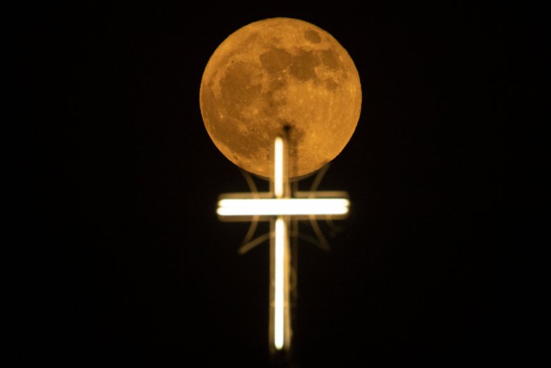 The full moon above Baghdad, Iraq