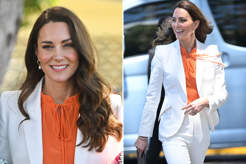 Kate Middleton Jamaica Visit McQueen Pantsuit 2022