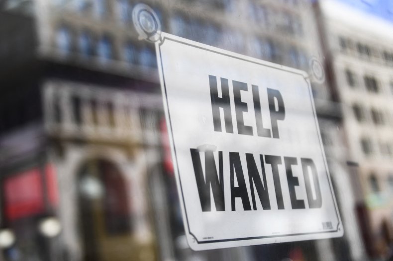 A help wanted sign is displayed