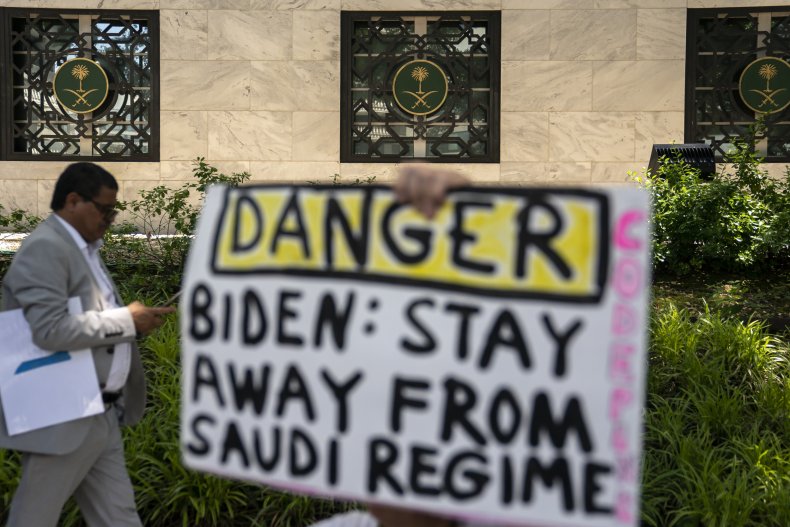 Outside Saudi Embassy
