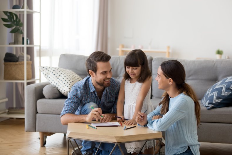 Parents caring for young daughter