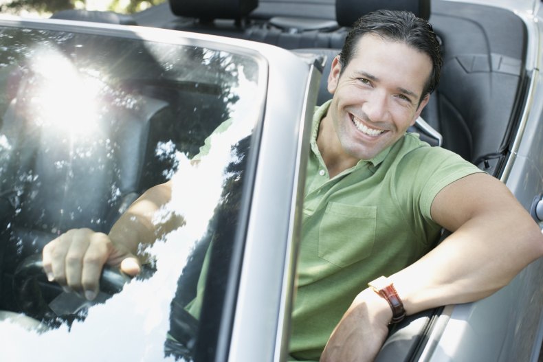 Man in car