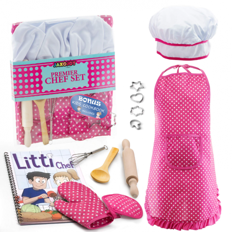 premier chef set with pink apron