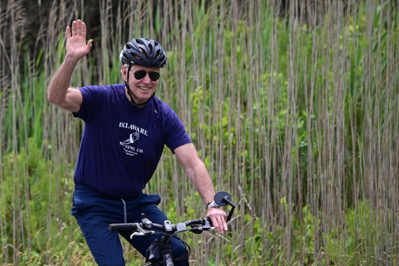Joe Biden Ride His Bike in 2021