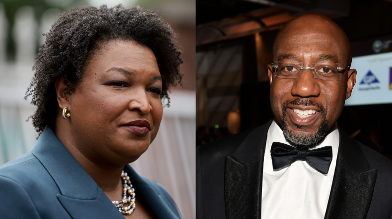 Stacey Abrams and Raphael Warnock