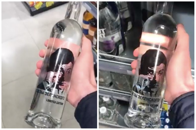 Zelensky’s Tears vodka in a Moscow supermarket