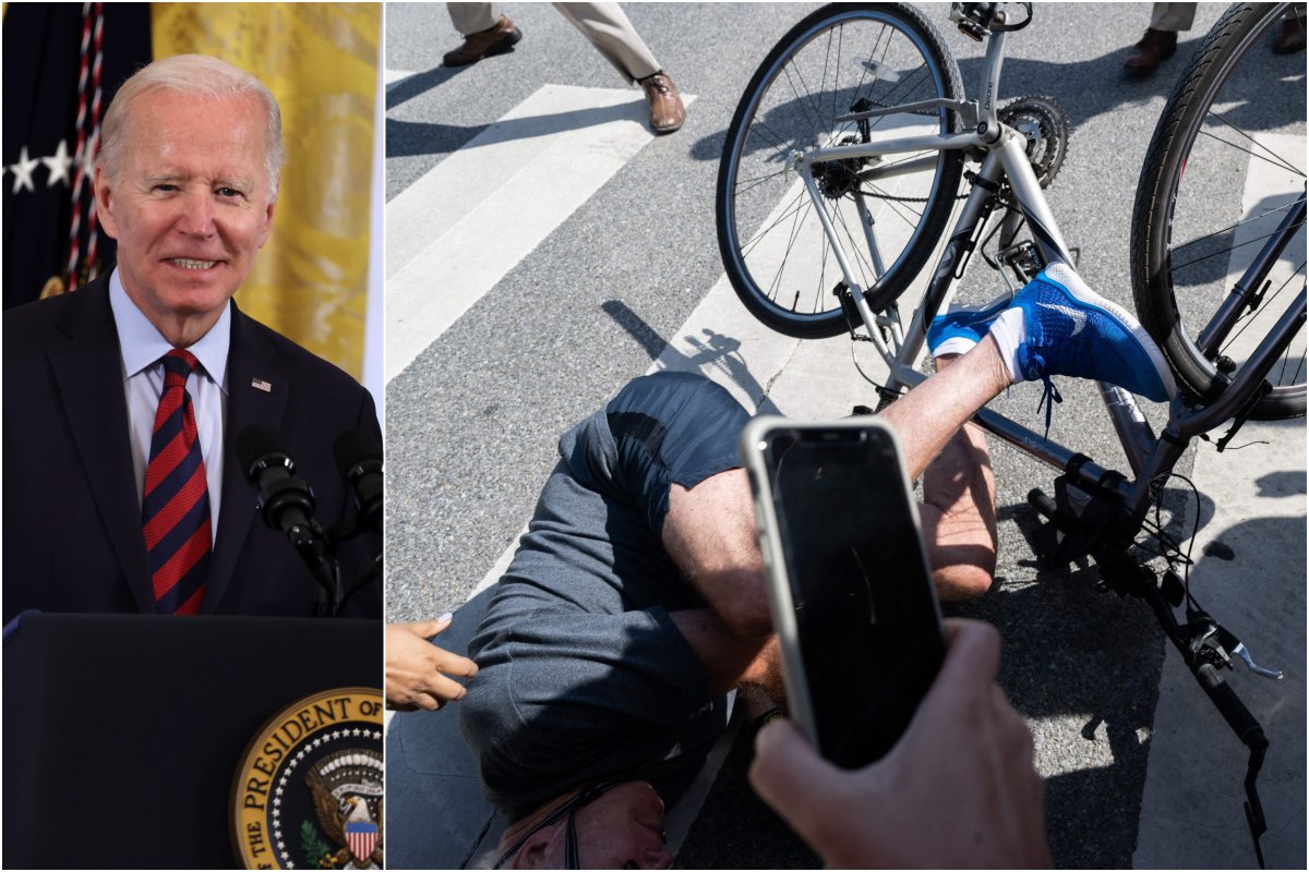 Smash Mouth Says Clip Of Joe Biden Falling From Bike Is Funny Lighten Up Newsweek 1557