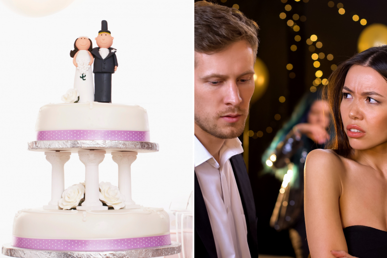 Wedding cake and angry guests