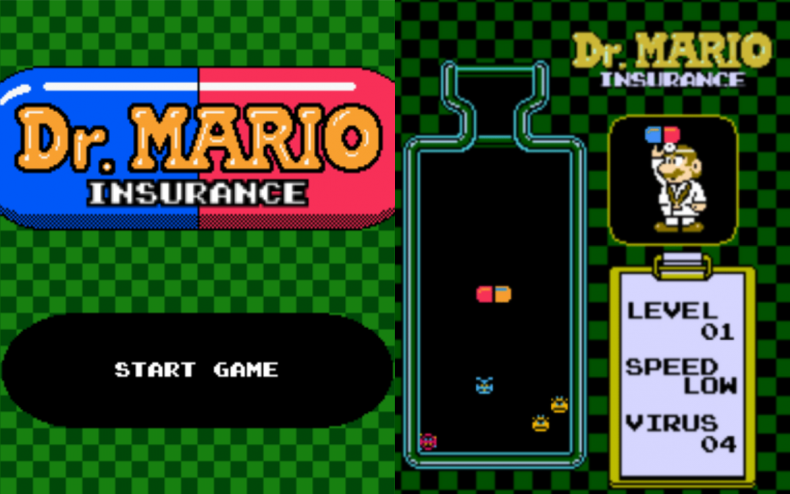 A screenshot of 'Dr Mario Insurance.'