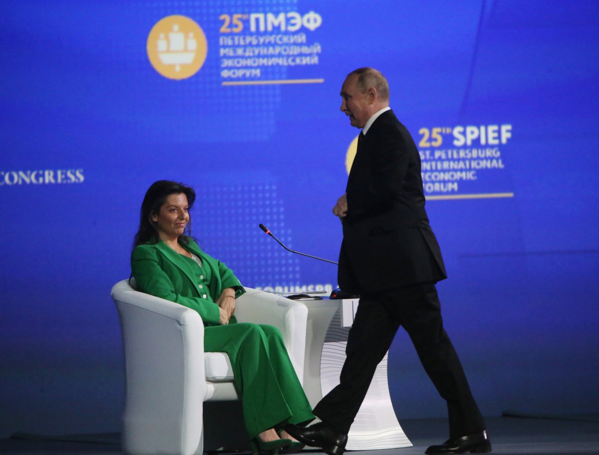 Russian President Vladimir Putin and Margarita Simonyan