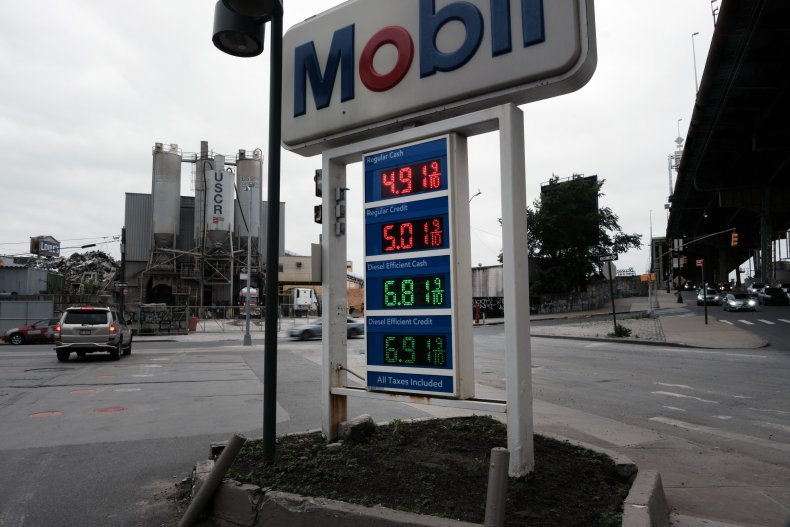 Gas prices are displayed 