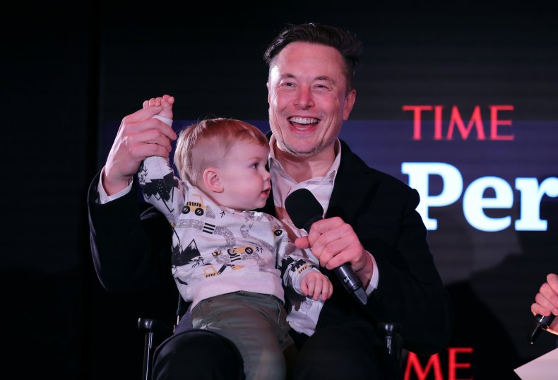Elon Musk and baby X Æ A-Xii 