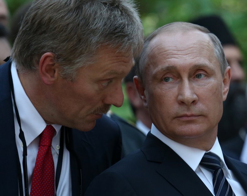 Russian President Vladimir Putin and Dmitry Peskov