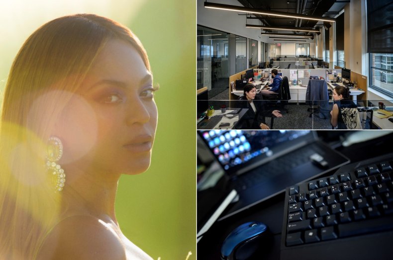 Beyonce and stock images of work