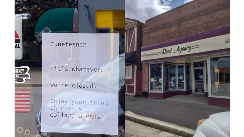 Company Slammed for ‘Racist’ Juneteenth Sign: ‘Enjoy Your Fried Chicken’ Company Slammed for ‘Racist’ Juneteenth Sign: ‘Enjoy Your Fried Chicken’