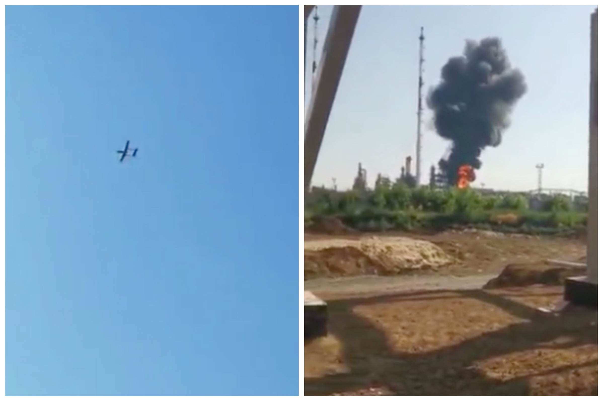 Russian Oil Refinery Ablaze After Reported Hit From Ukrainian Drone