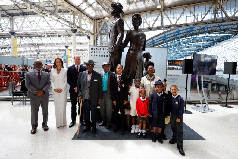 Windrush Memorial Prince William Kate Middleton