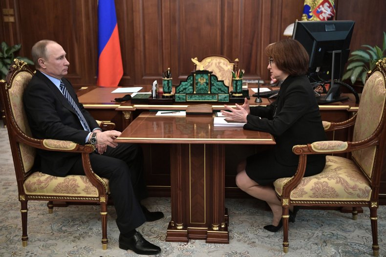 Vladimir Putin with Russia's Central Bank Chief