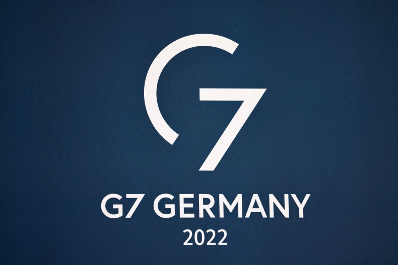 The lettering "G7 Germany 2022" is pictured