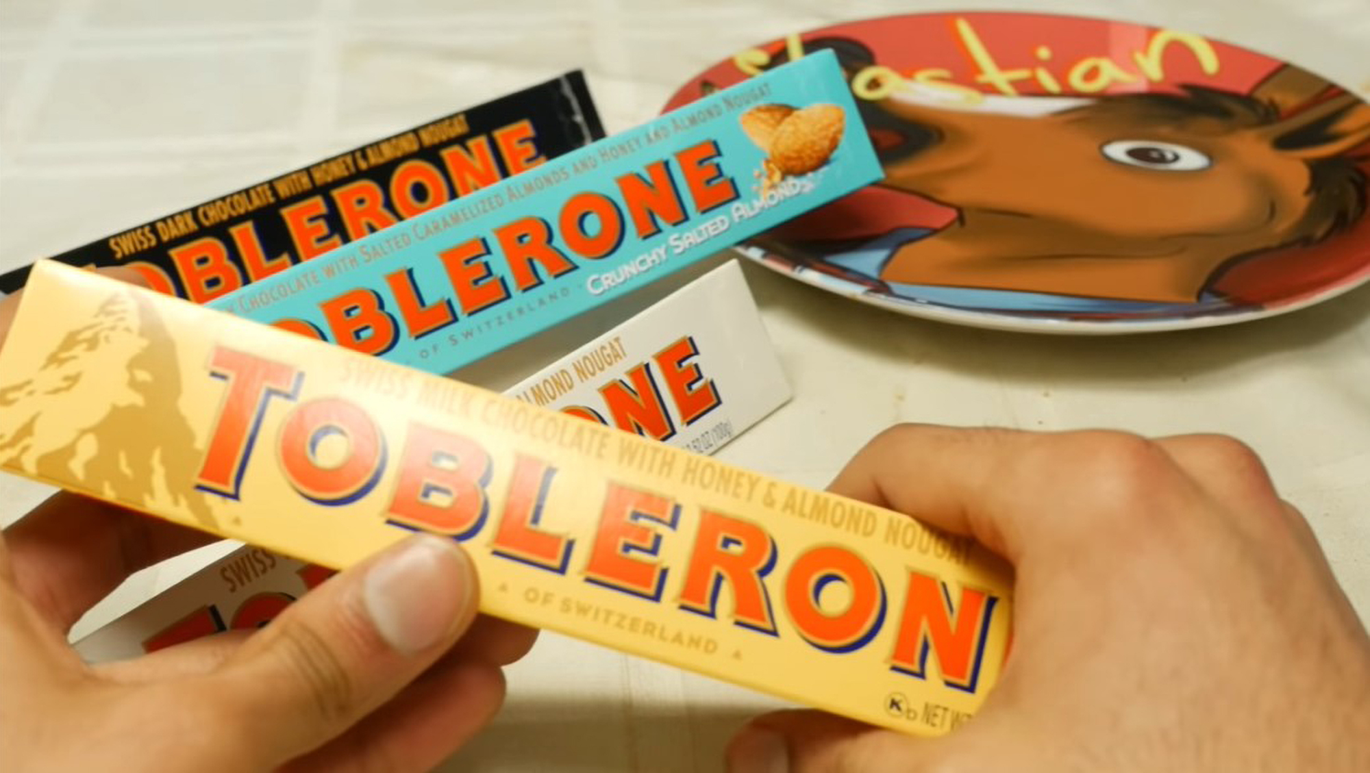 Toblerone Crunchy Salty Almond Chocolate Bars: 20-Piece Box