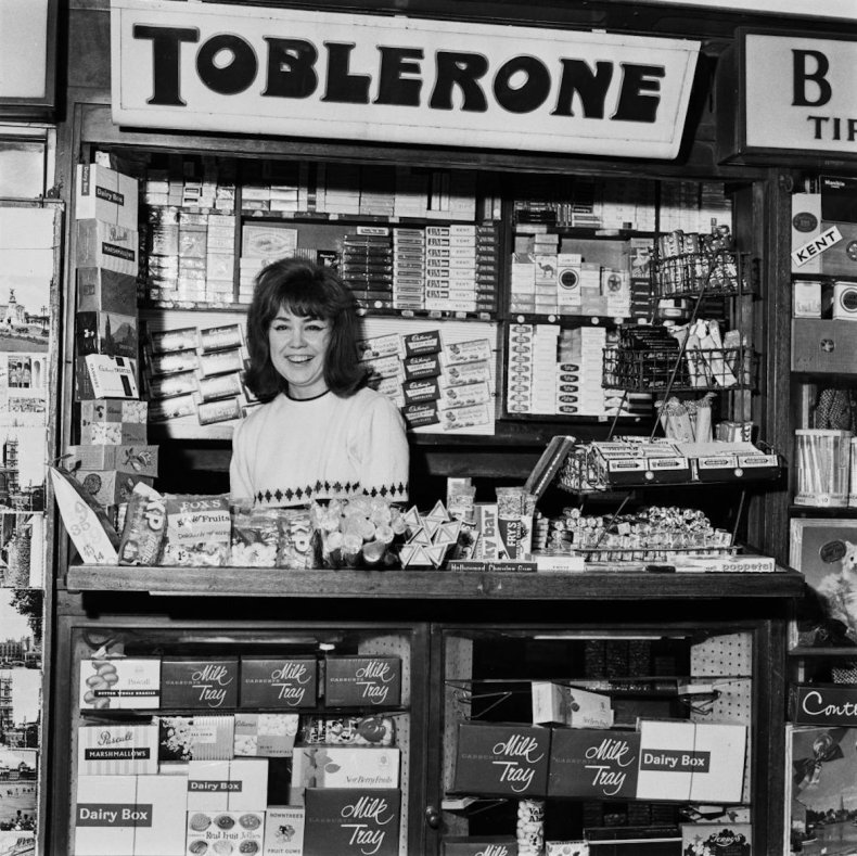 Confectionery stand with Toblerone in UK
