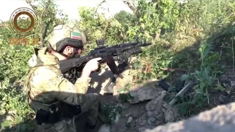 Tschetschenische Spezialeinheiten in Zolote Ukraine