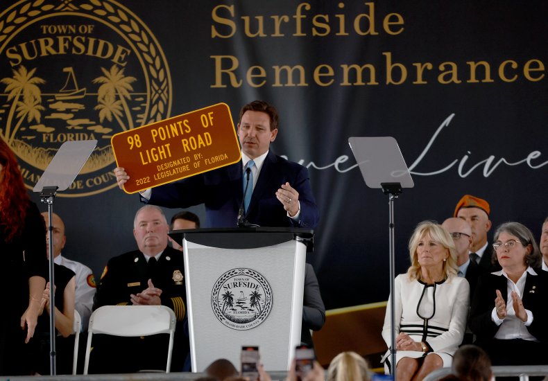 Ron DeSantis Speaks at Surfside Remembrance Event