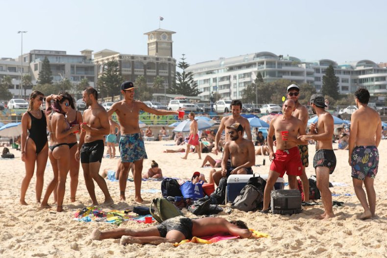 Australia Day party on Bondi Beach