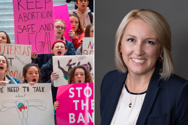 Composite Image Shows Karianne Lisonbee and Protest