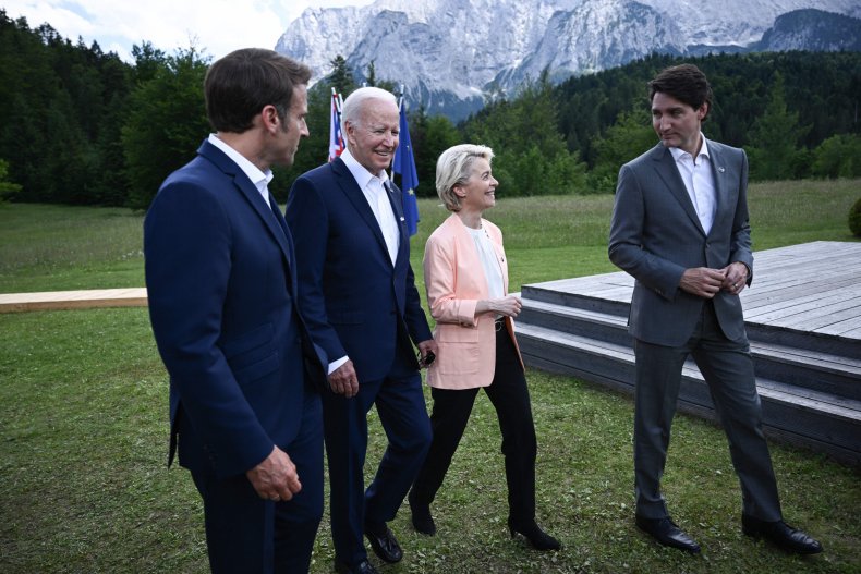 Macron, Biden, von der Leyen and Trudeau 