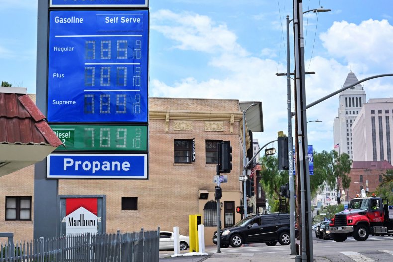 Gas prices are listed at over $7
