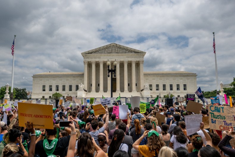 People protest outside Supreme Court