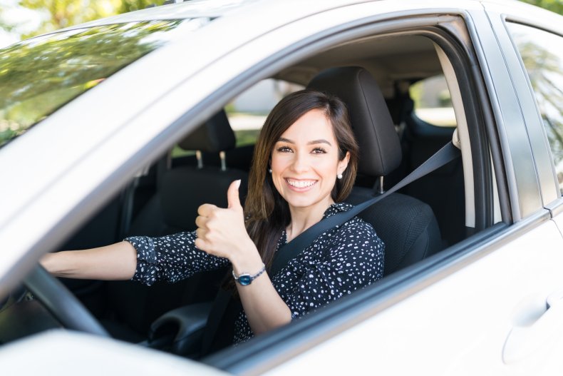 Woman in car