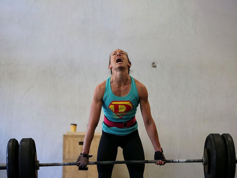 Woman powerlifter CrossFit